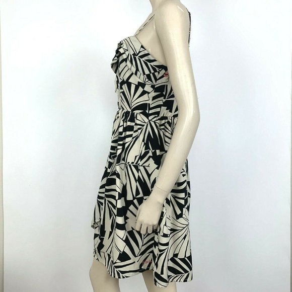 BILLABONG Dress Short Size Large L Printed Black & Tan Sundress EUC - Picture 4 of 10